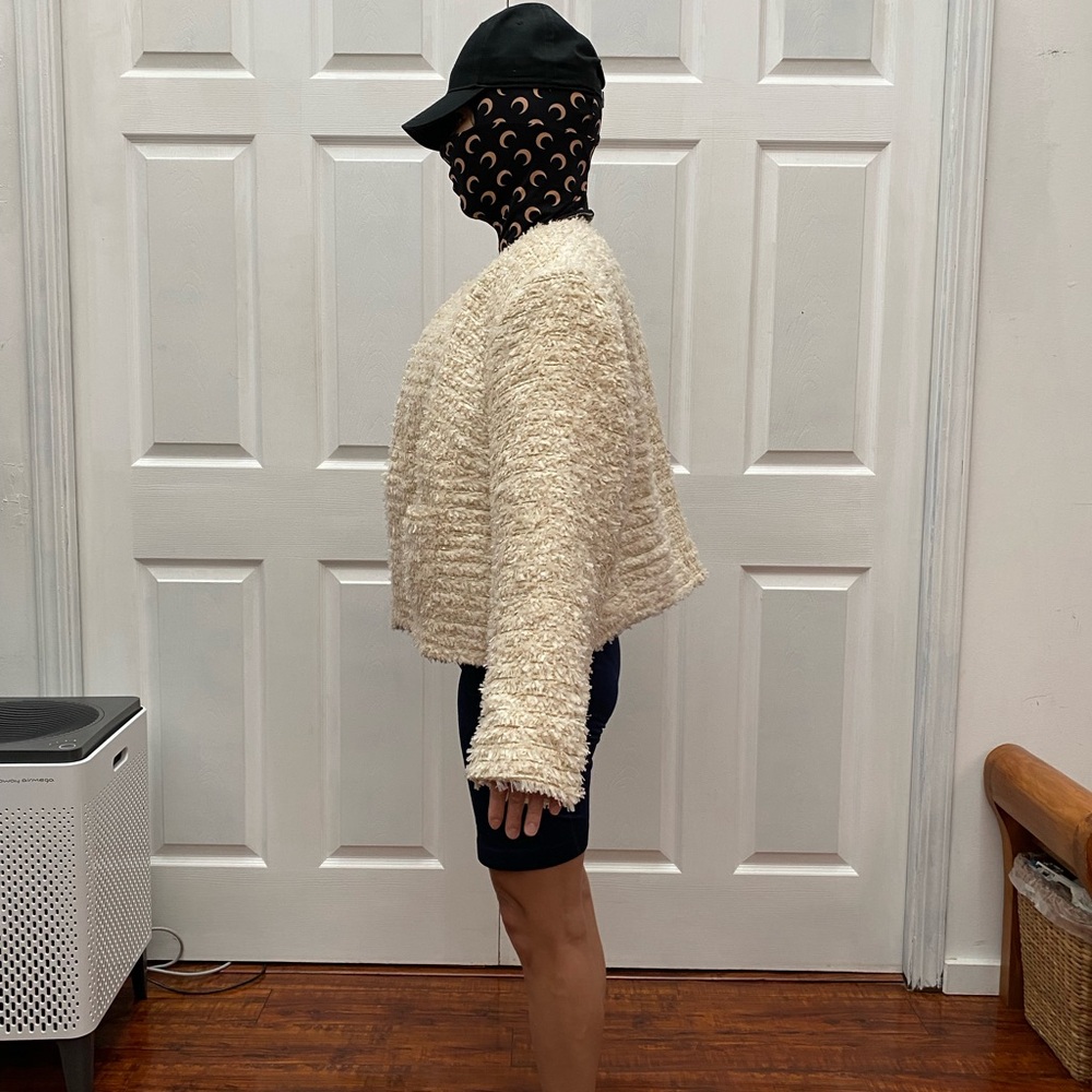 H&M Cream Bouclé Open-Front Jacket - Picture 9 of 11